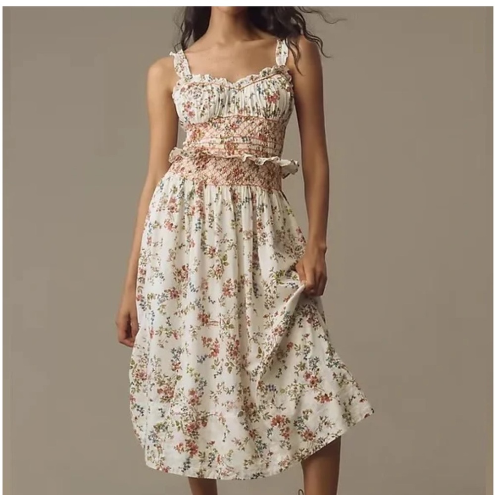 ANTHROPOLOGIE Floral Print Midi Dress